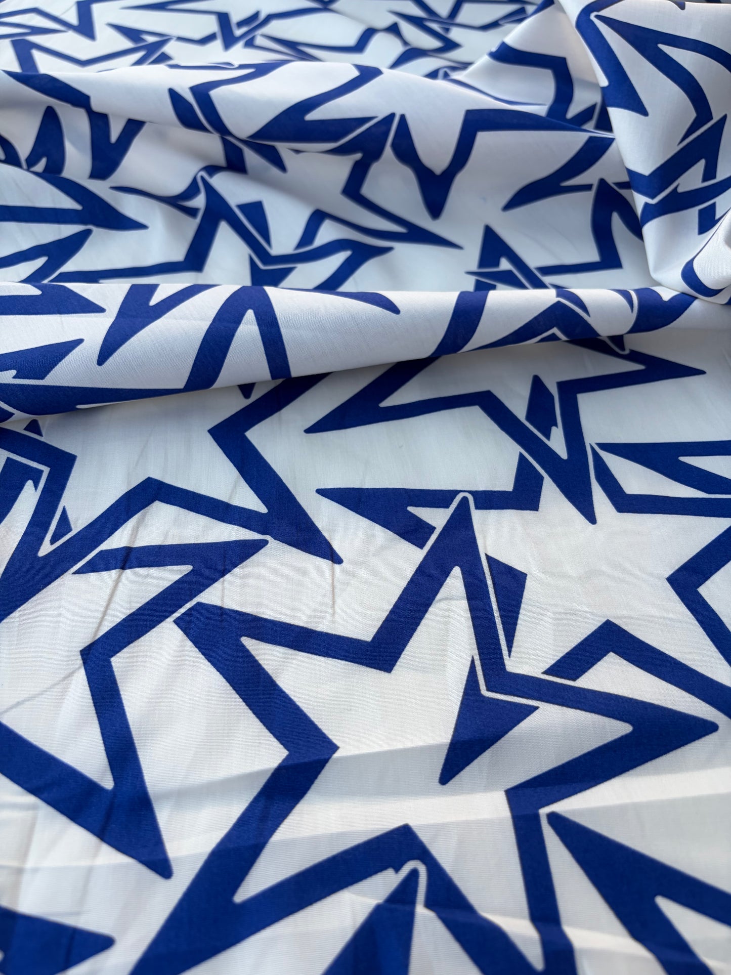 MARGE 036 cotton voile electric blue stars