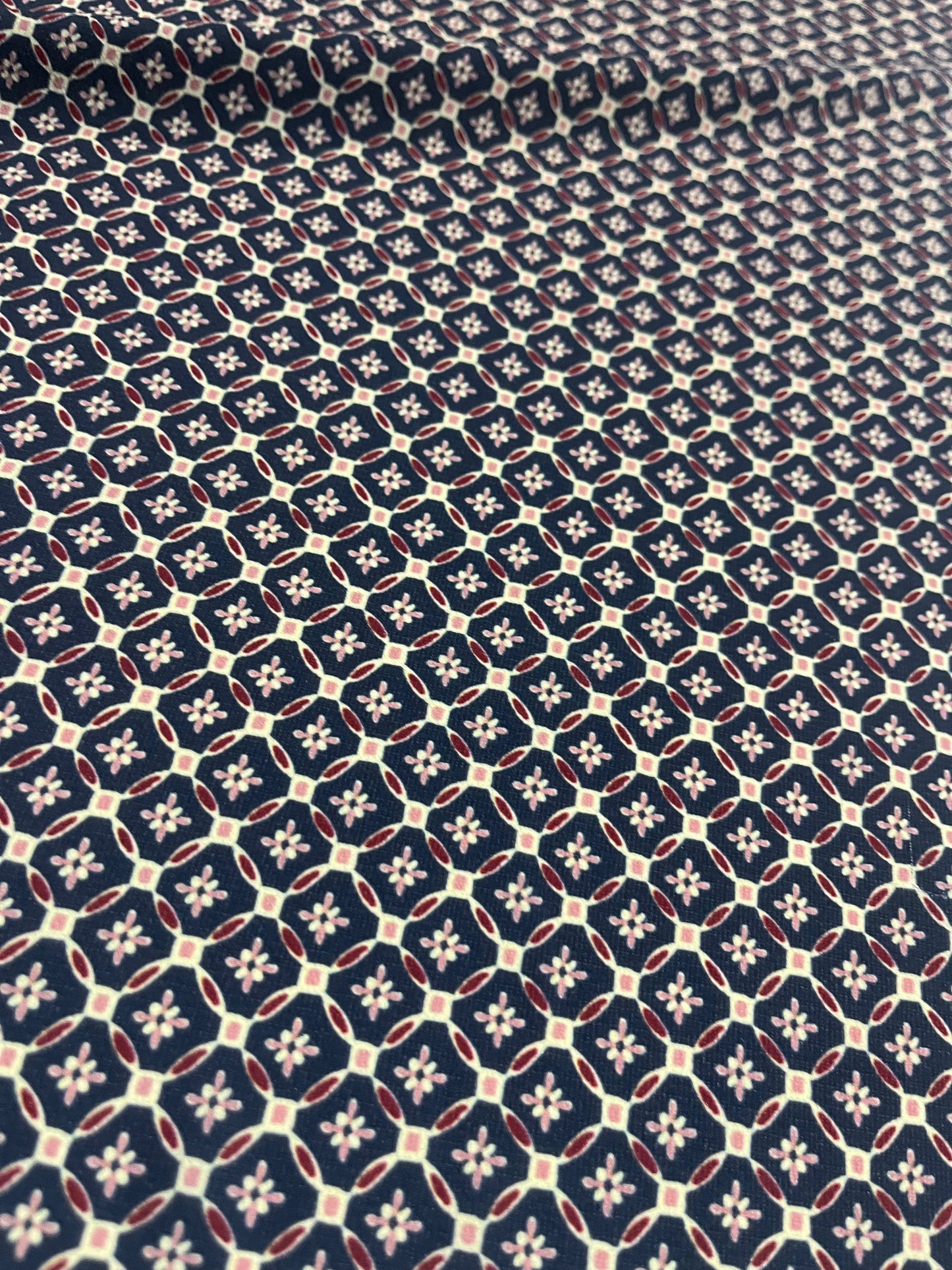 HYACINTHE 020 bubble crêpe navy/red/pink small design