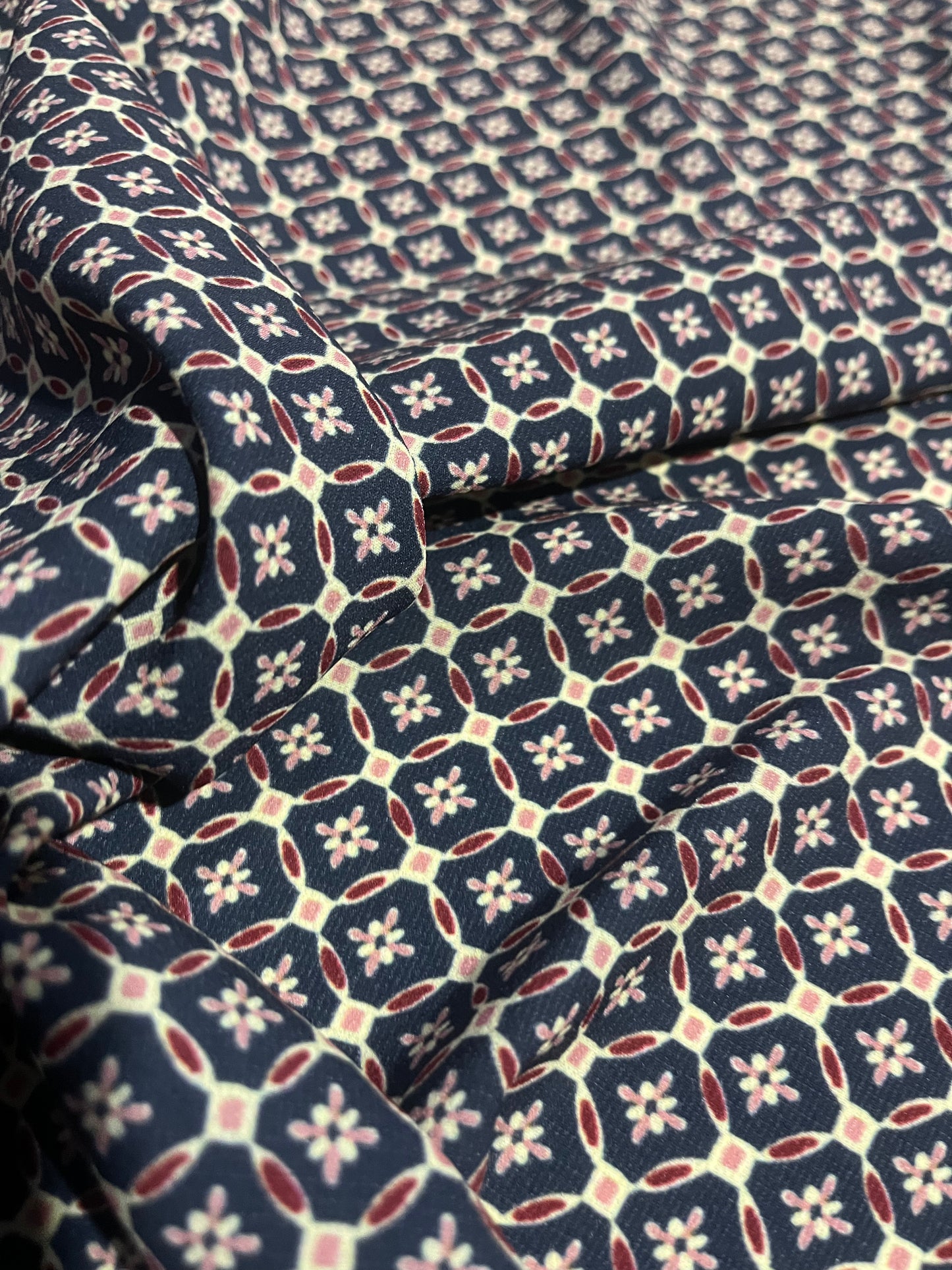 HYACINTHE 020 bubble crêpe navy/red/pink small design