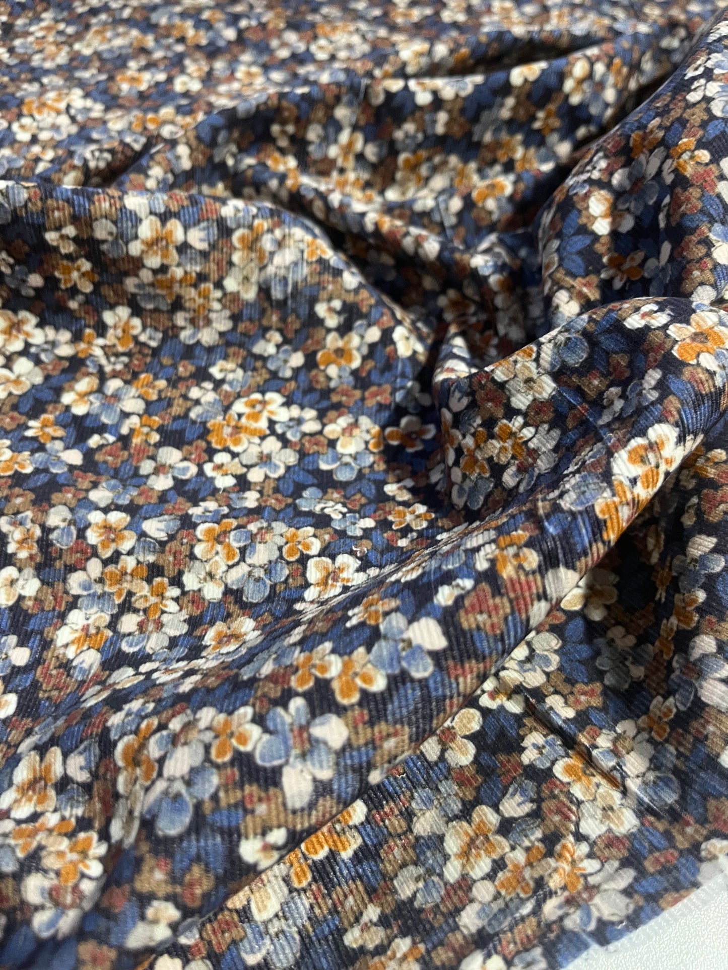 HYACINTHE 026 cotton babycord with flower print