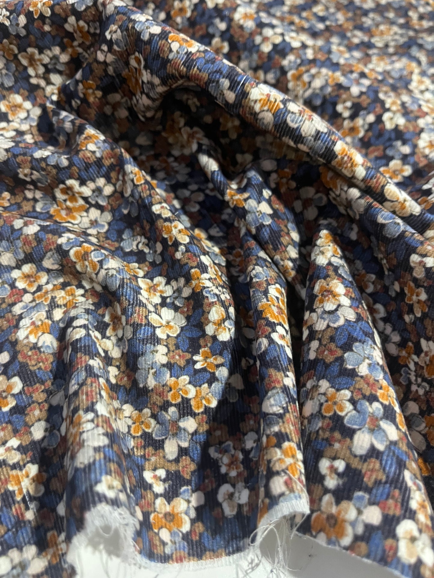 HYACINTHE 026 cotton babycord with flower print