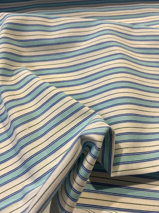 Gaia 093 cotton shirting stripes aqua/blue