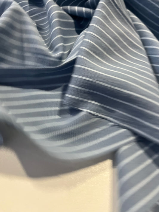Gaia 094 cotton shirting stripes blue/grey