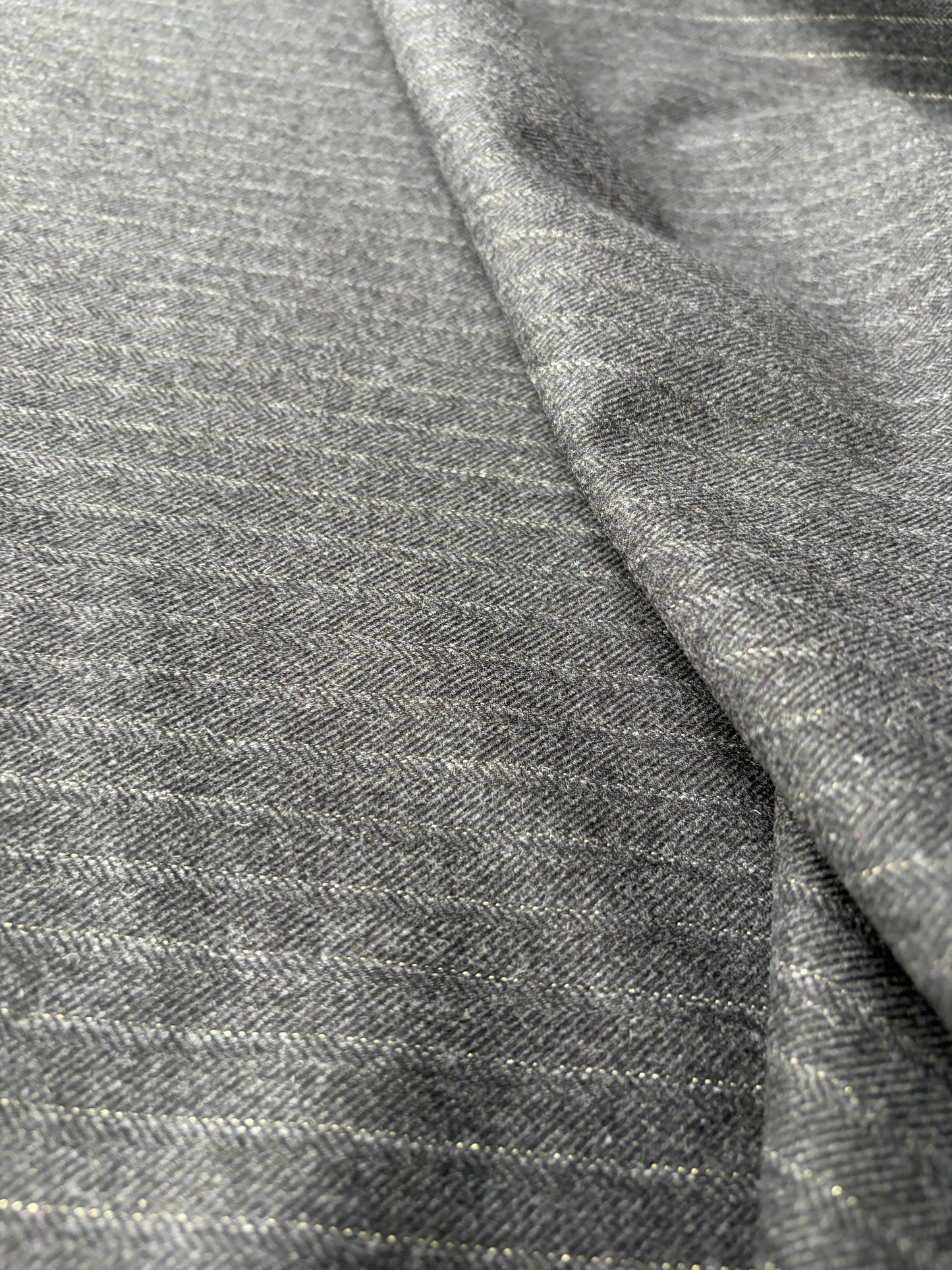 LORO 205 striped wool flanel anthracite Loro Piana
