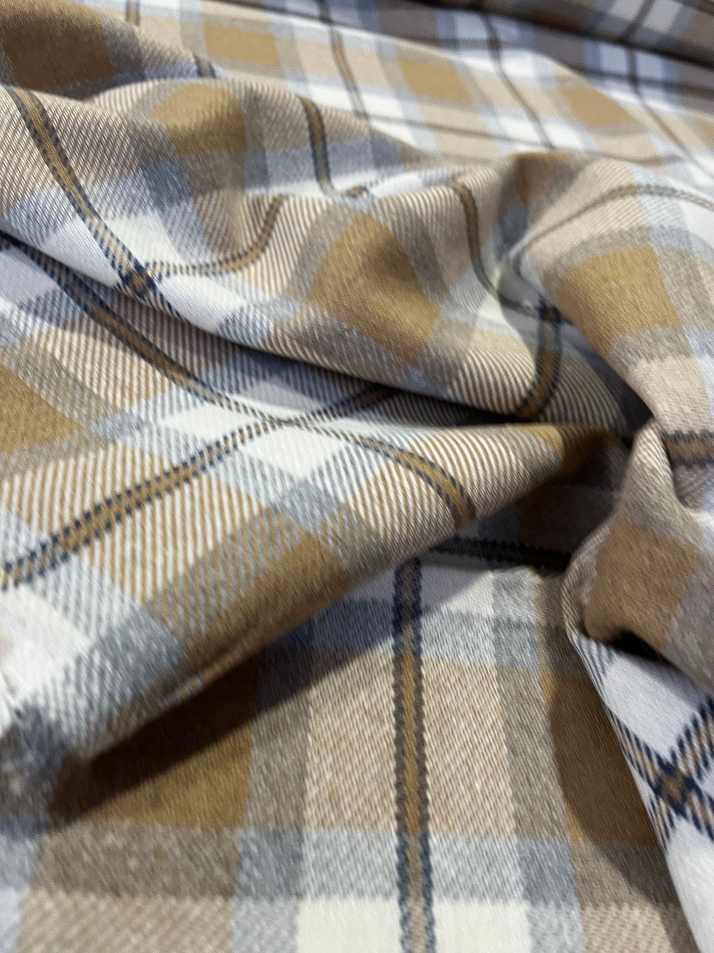 MICHA 018 cotton heavy check camel