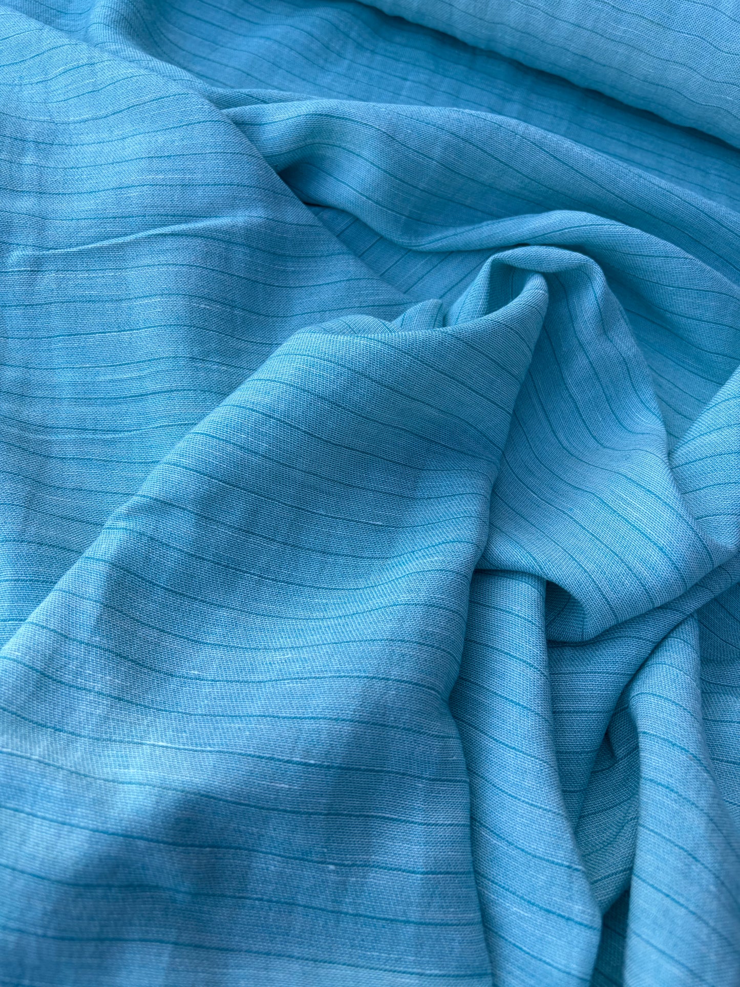 BART 019 turquoise cotton linen stripes