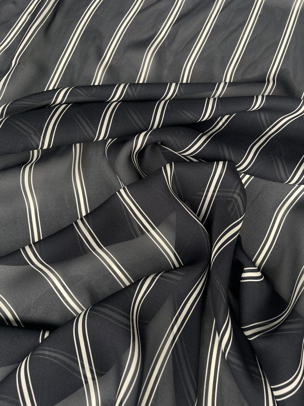 LULU 025 Viscose Chiffon Stripe Print