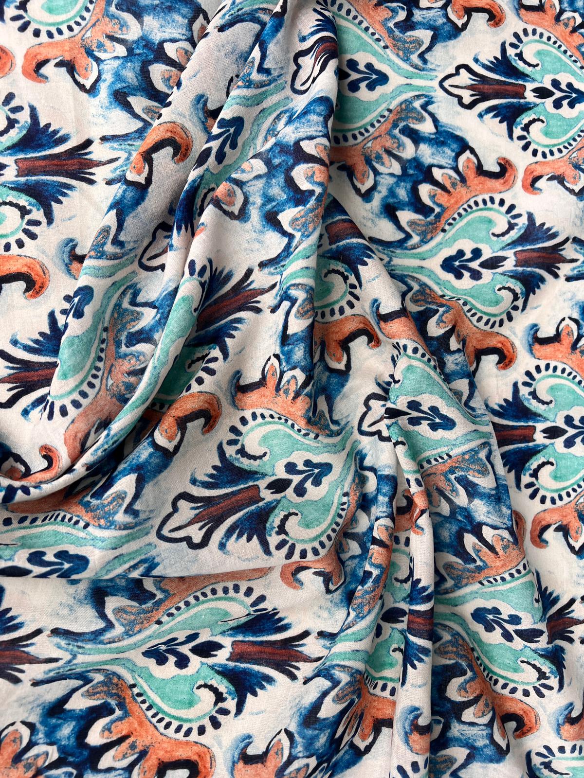 LULU 033 Cotton Voile Baroque Print