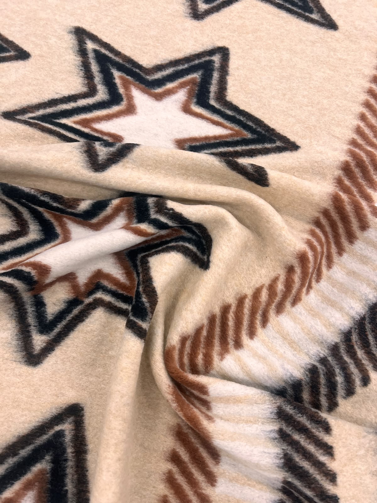 ZOE 061 stripe single border all over star brushed woolen