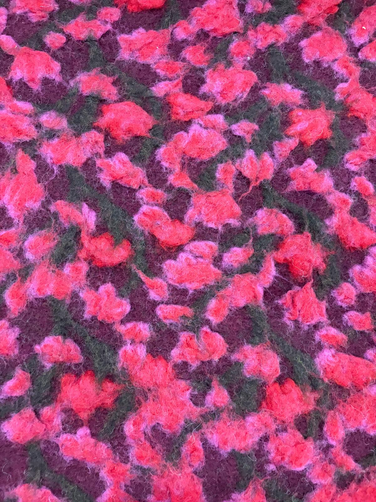 DRACO 029 heavy boiled wool with applicated flower design