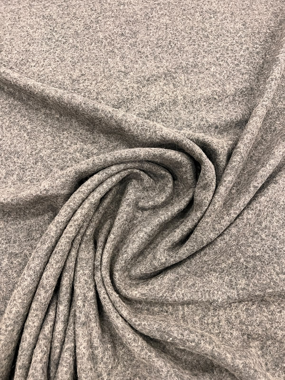 URI 007 charcoal melange brushed finish boiled wool