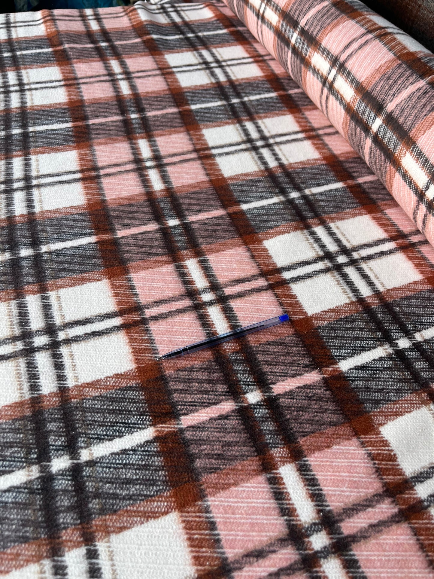 LISA 054 orange/pink/ecru checkered heavy cotton