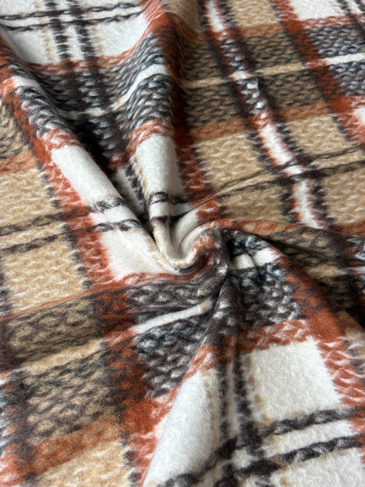 LISA 073 orange/brown/camel checkered heavy cotton