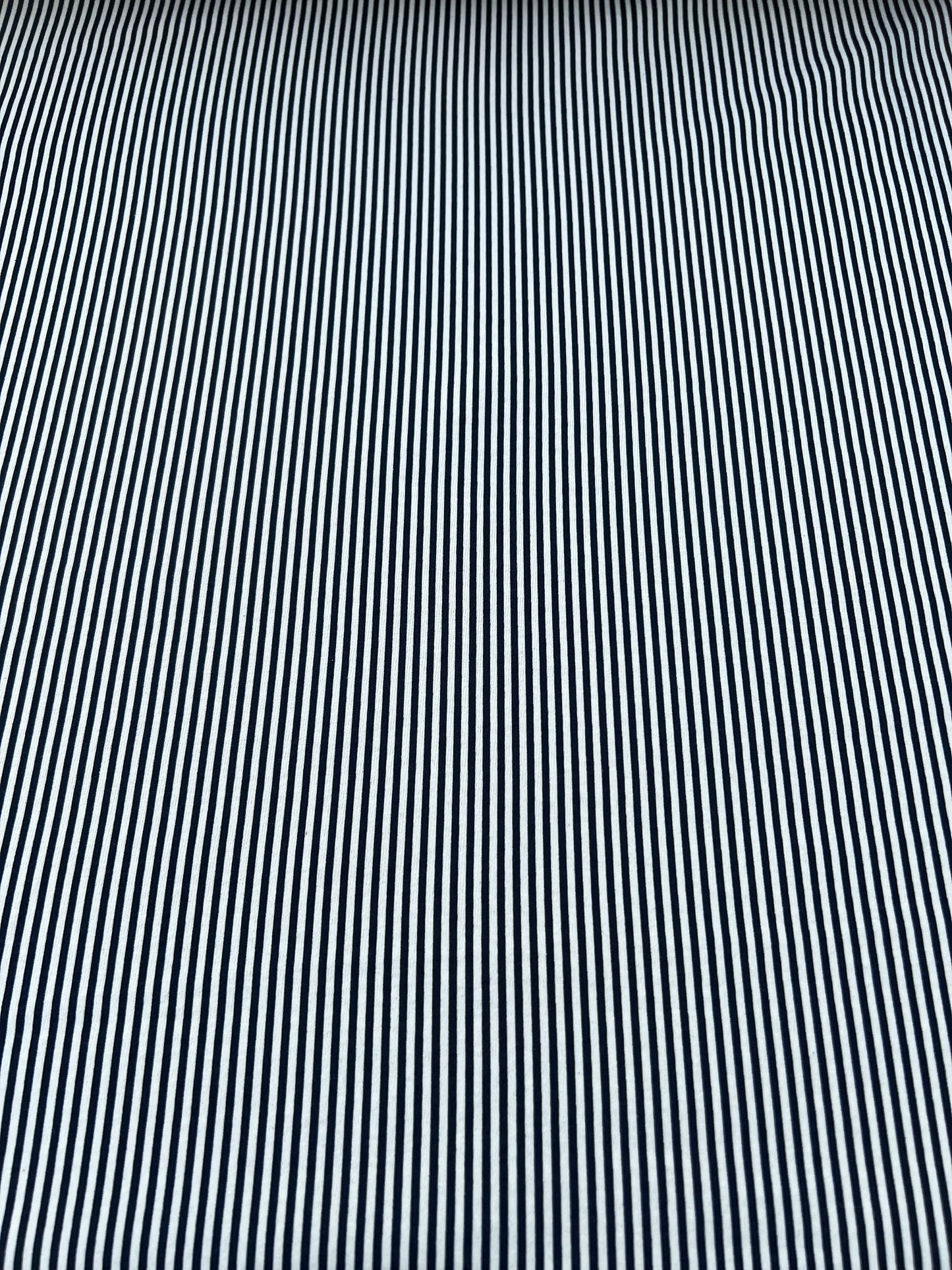 Fiona 004 jersey Cotton pinstripe navy white