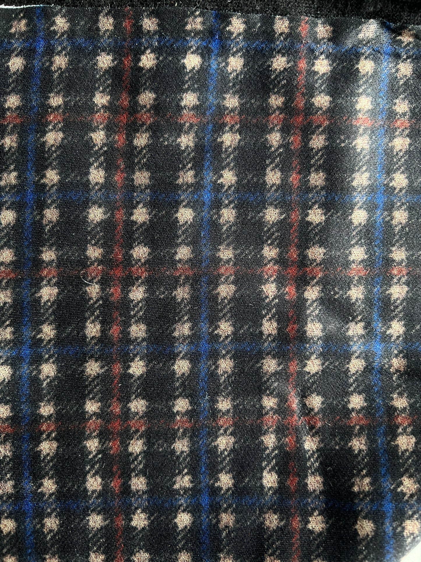 Flip side 006 blue red beige check double face black