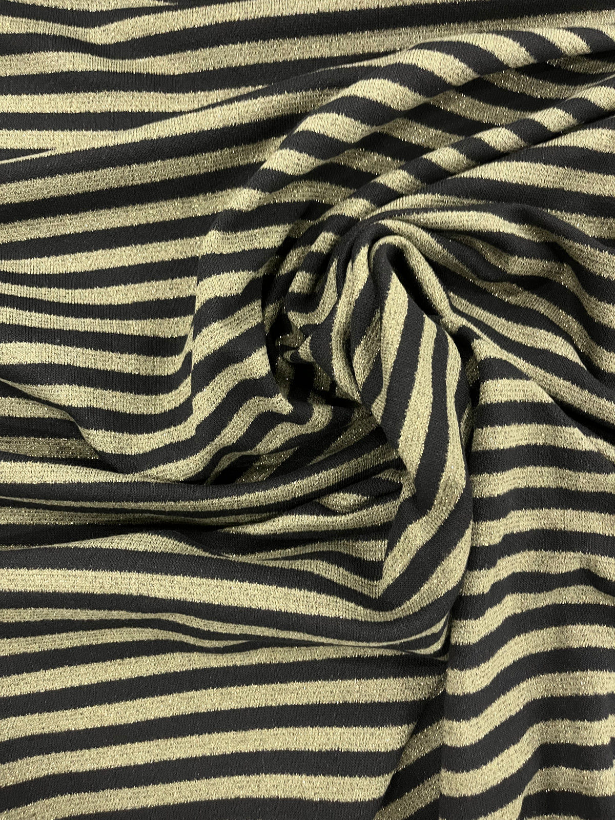 PC BILLY 009 khaky/black striped French Terry with lurex