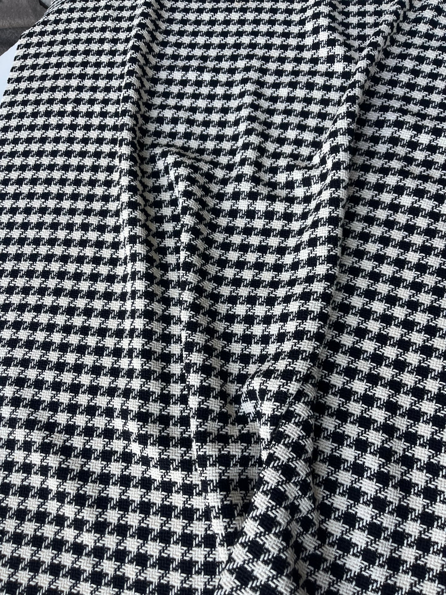 LISA 028 black/white checkered heavy cotton tweed Ch*nel style