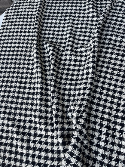 LISA 028 black/white checkered heavy cotton tweed Ch*nel style