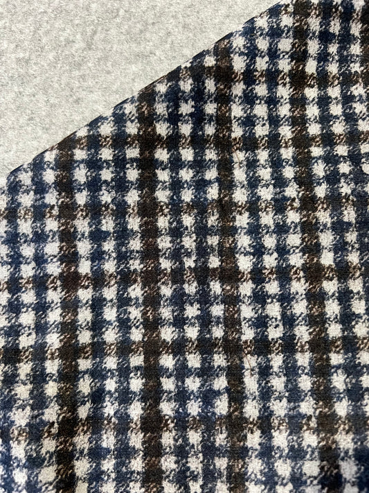 Flip side 029 blue brown greycheck double face grey