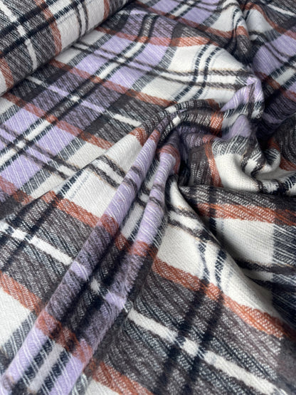 LISA 006 purple/brown/ecru checkered heavy cotton
