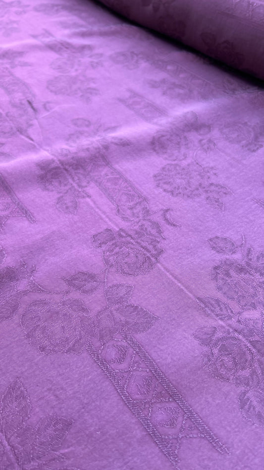 A01 CUPRO 024 washed cupro jacquard roses dark purple