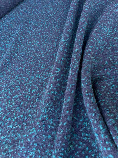 PC LISA 016 boiled wool navy with mini bouclette dark emerald