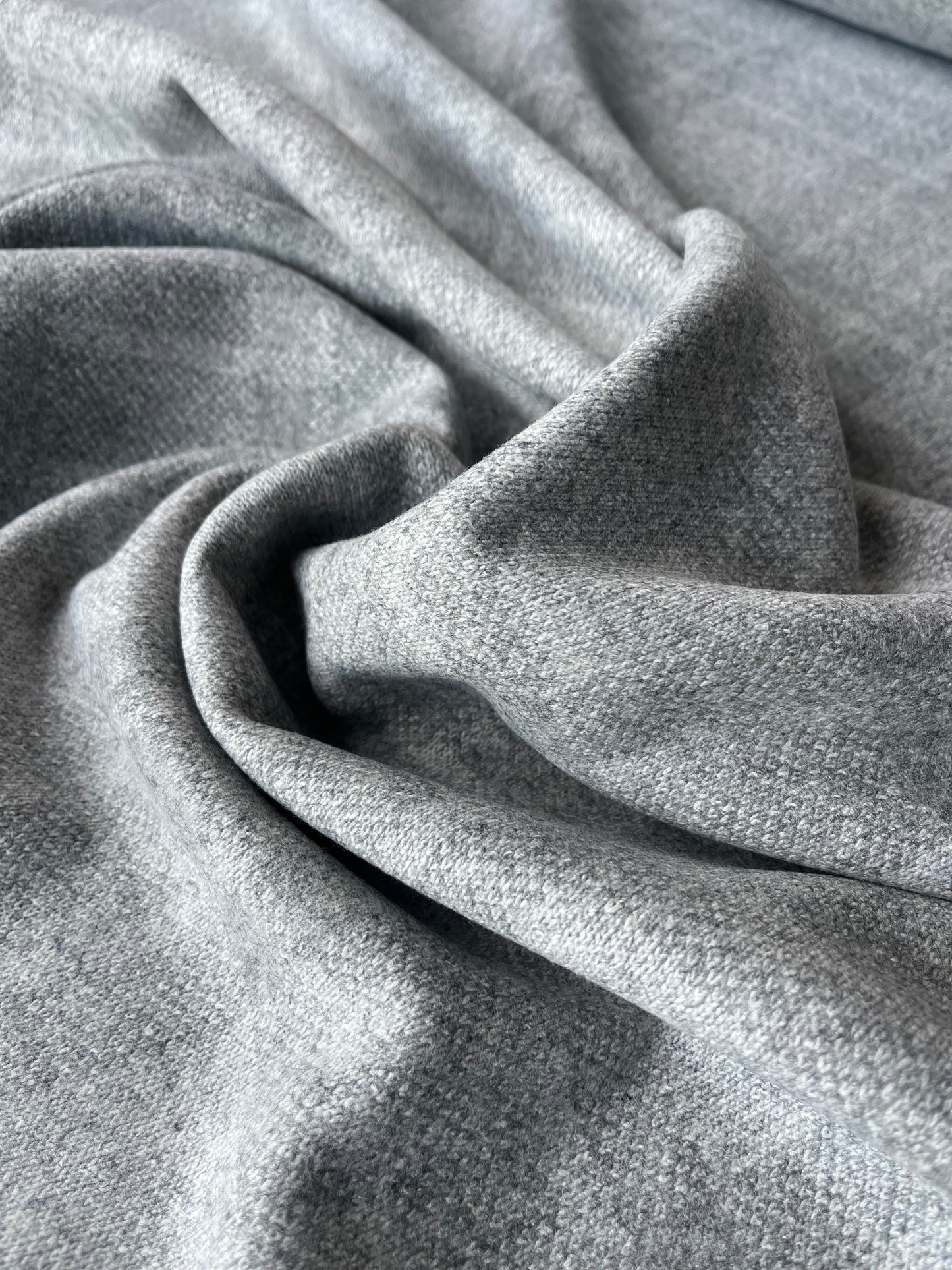 LISA 025 boiled wool coat fabric grey check on one side