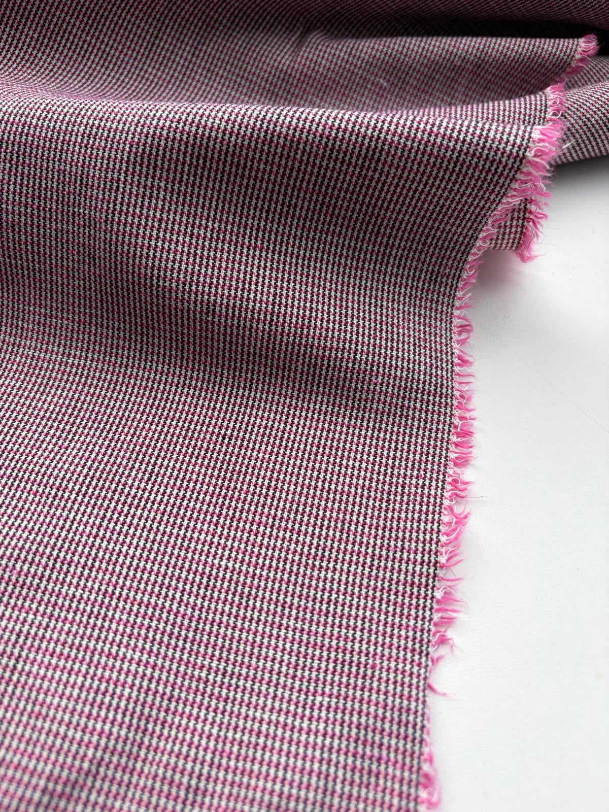 DANTE 043 cotton/linnen houndstooth pink