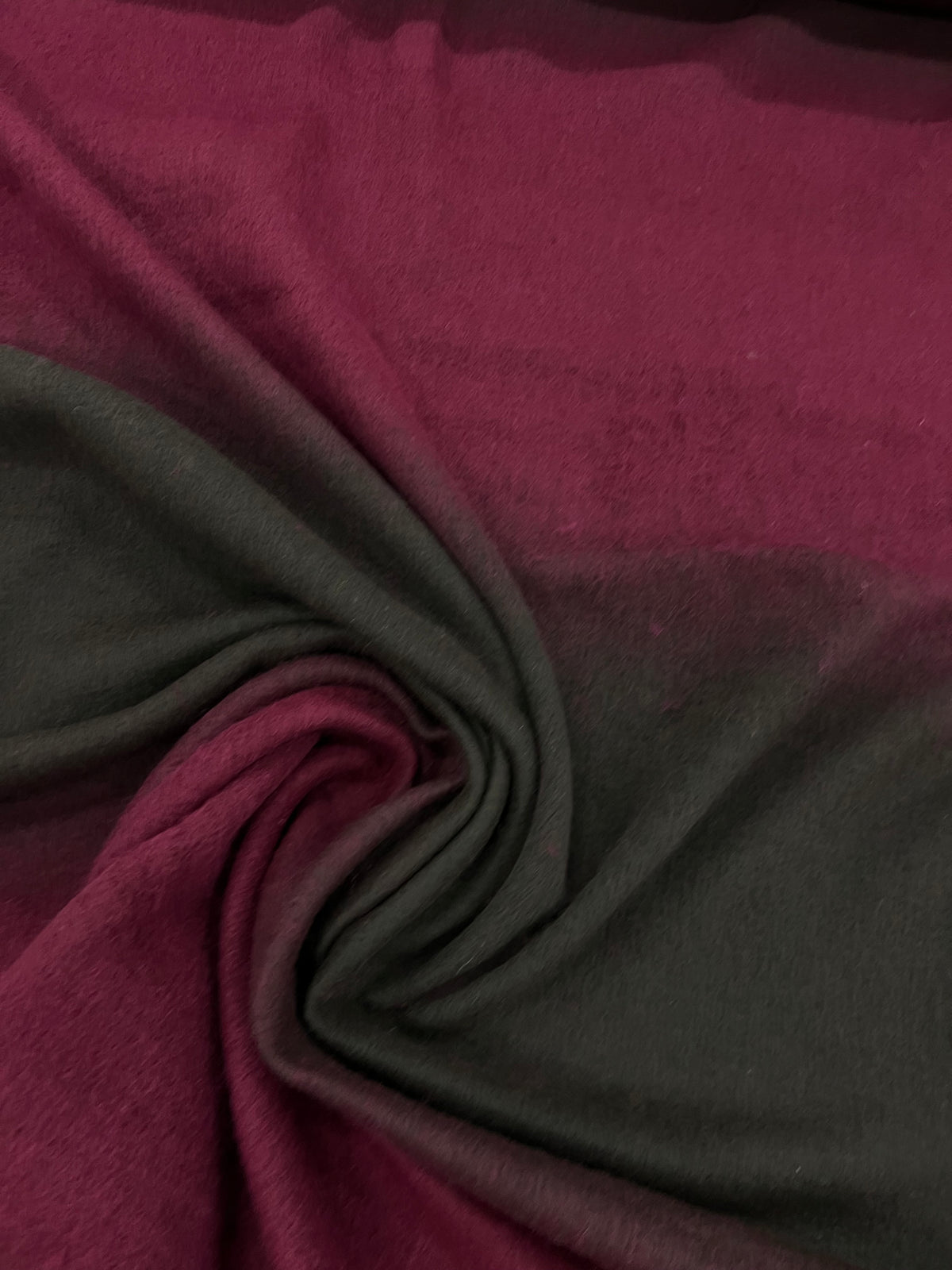 Enrique 017 boiled wool brushed degrade colors plum to brown