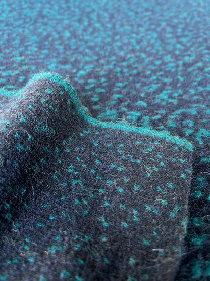 PC LISA 016 boiled wool navy with mini bouclette dark emerald