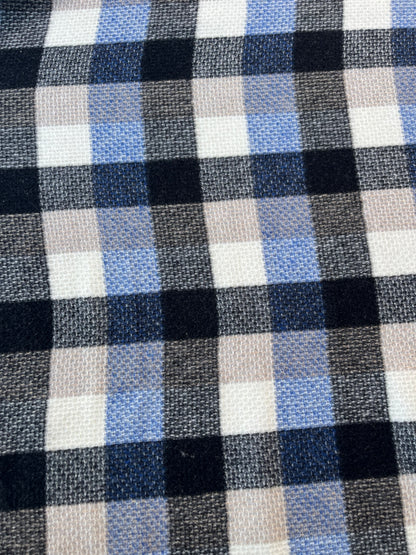 LISA 021 ecru/white/blue/black checkered heavy cotton