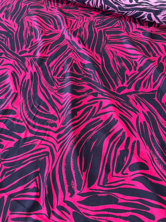 LAZARUS 028 crêpe viscose bicolor print framboise