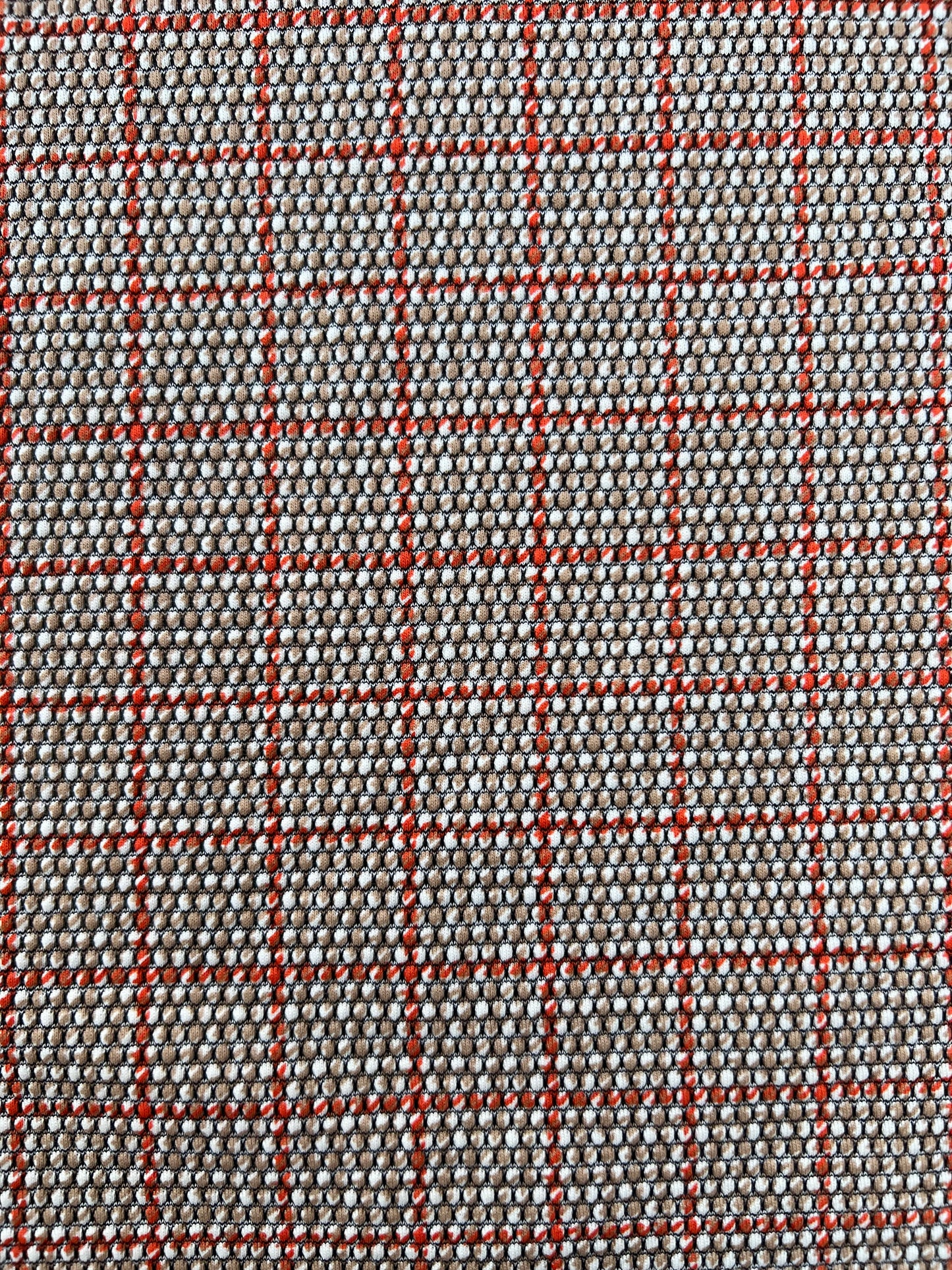 Gustave 003 Jersey piqué orange/beige check