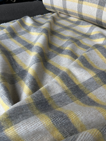 LISA 046 grey/yellow/ecru checkered heavy cotton