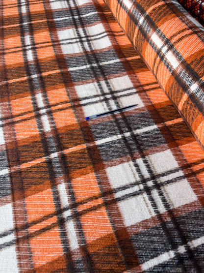 LISA 060 orange/brown checkered heavy cotton