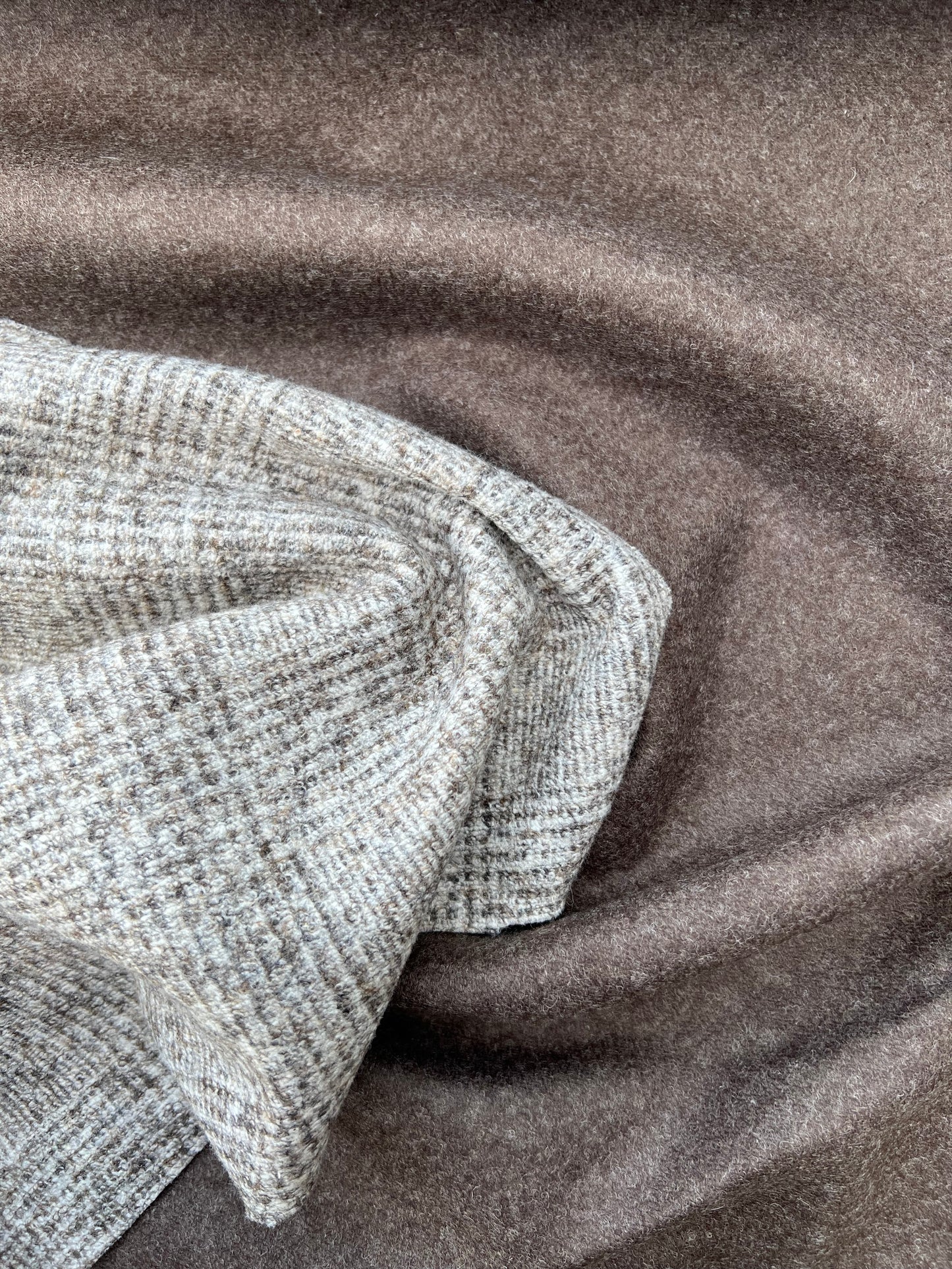 Gustave 009 wool check double face beige/brown