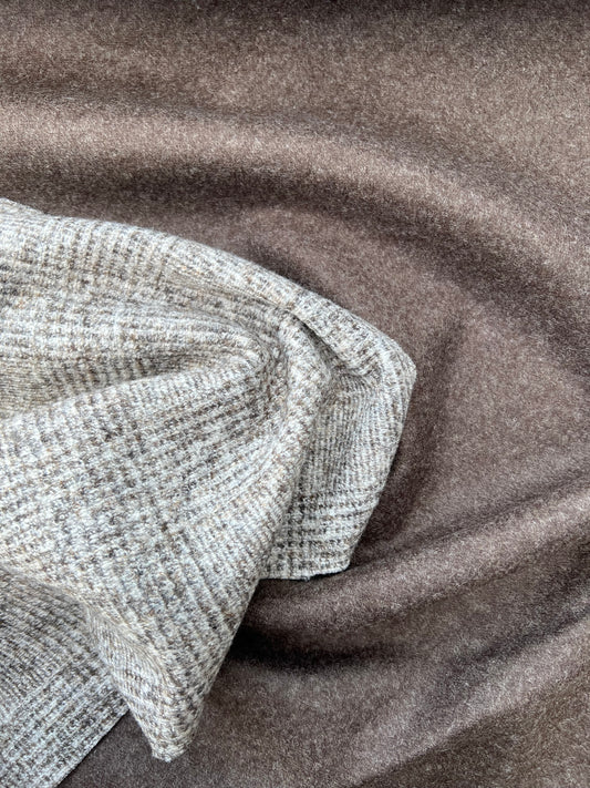Gustave 009 wool check double face beige/brown