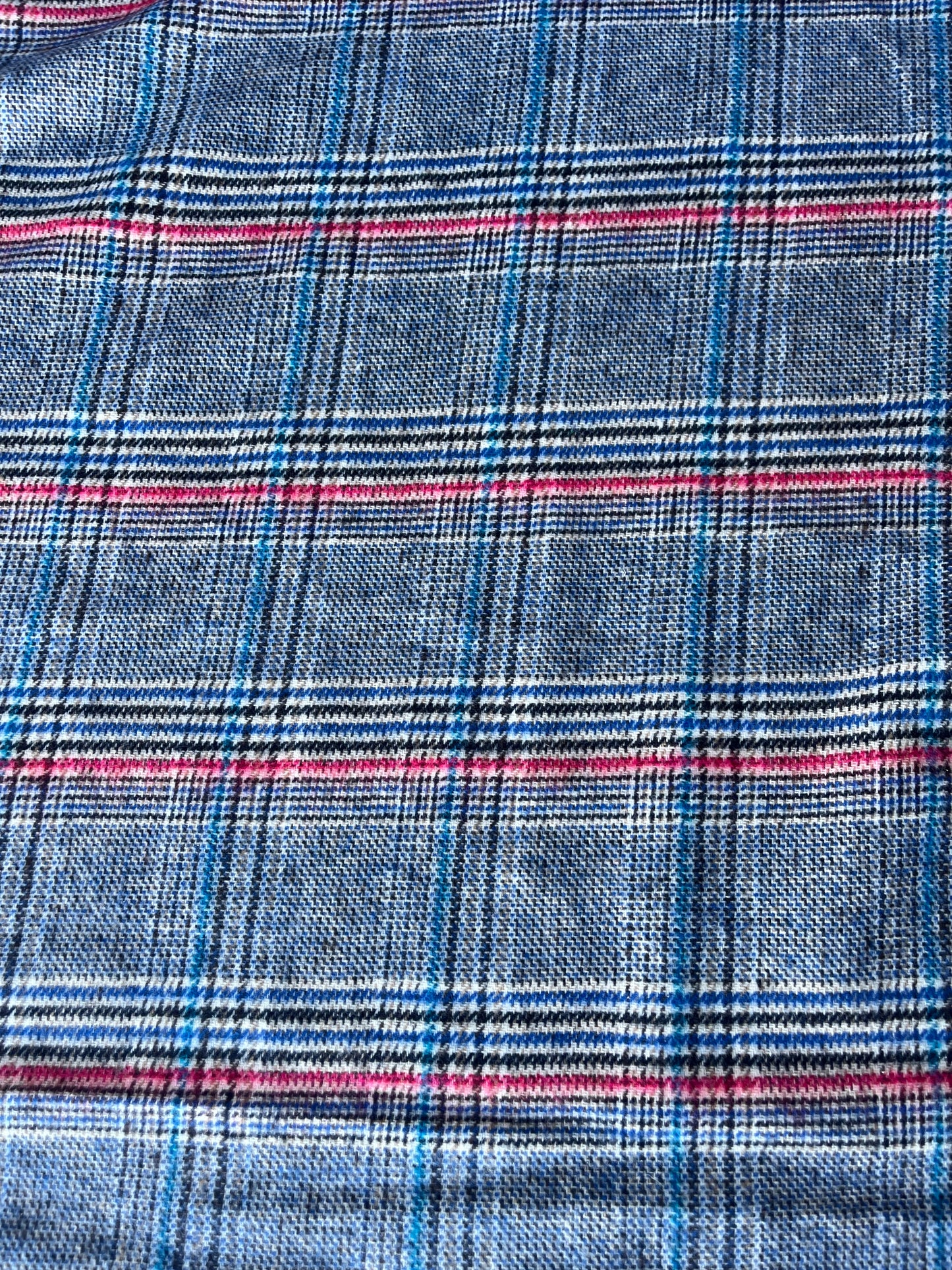 LISA 026 multi blue /pink checkered heavy cotton tweed