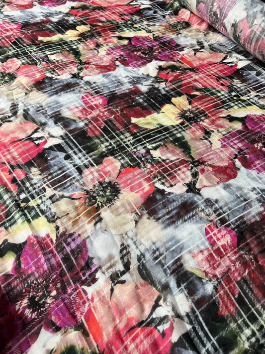 Wallet on diet 037 voile viscose check with flowers