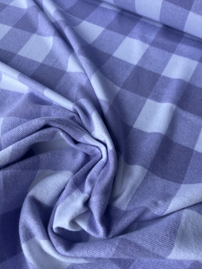 LISA 001 lilac/white checkered heavy cotton flannel