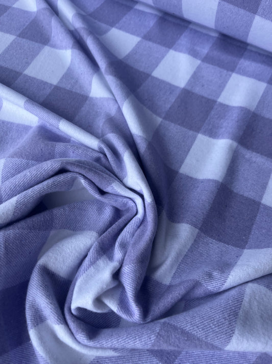 LISA 001 lilac/white checkered heavy cotton flannel