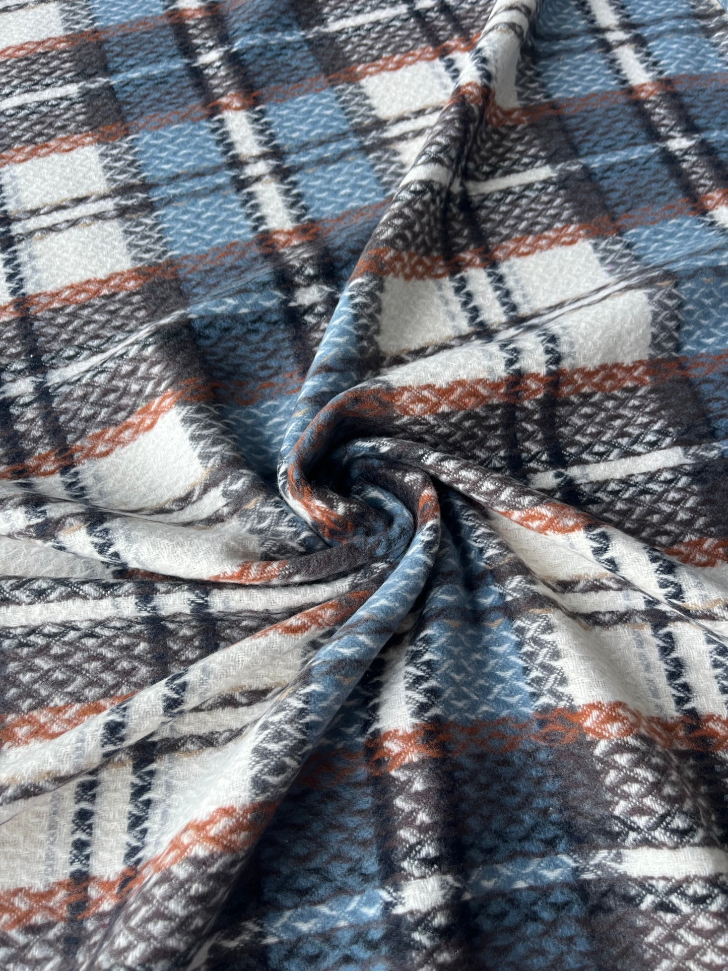 LISA 048 blue/brown/ecru checkered heavy cotton