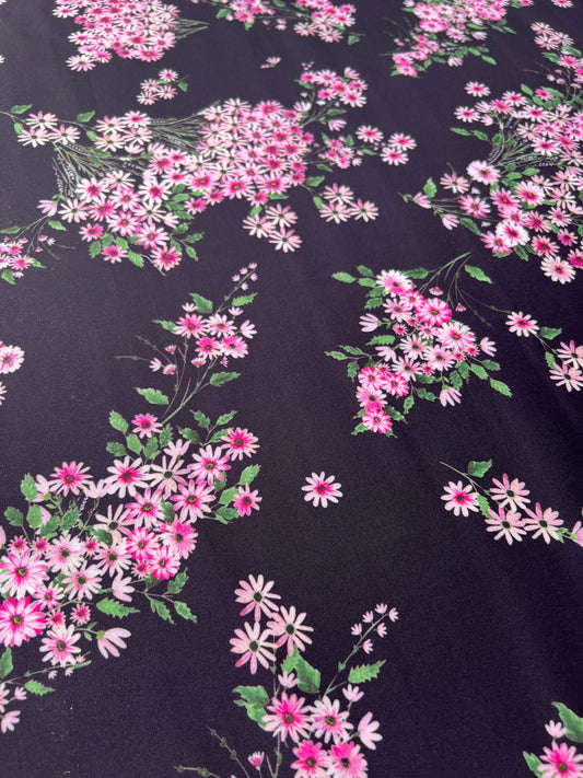Wallet on diet 036 satin burgundy with pink flowers