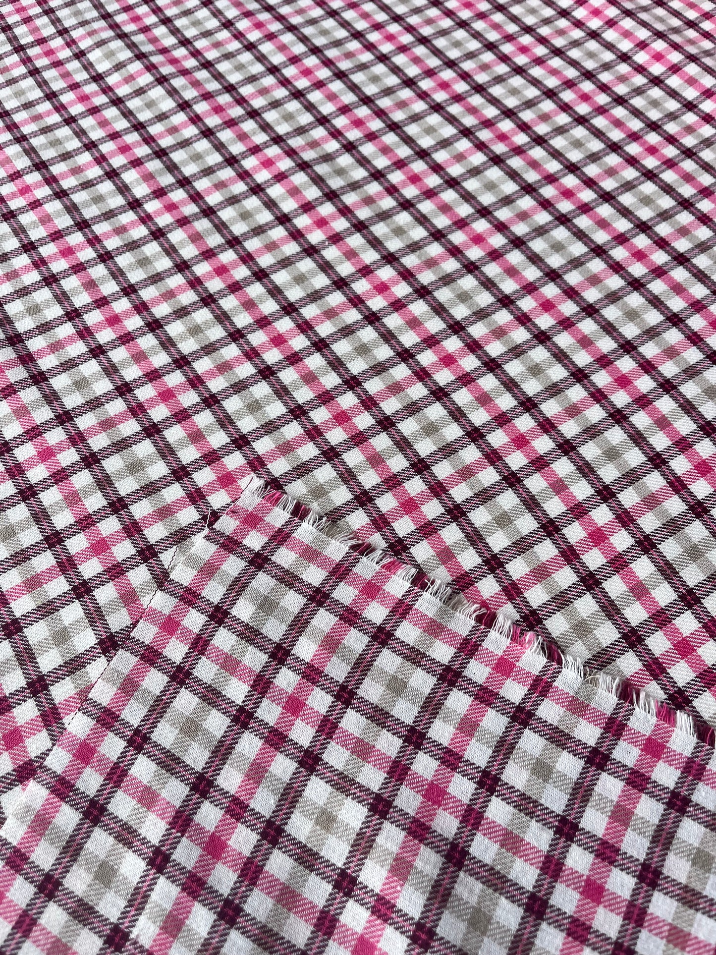 LISA 009 pink/purple/ecru check cotton