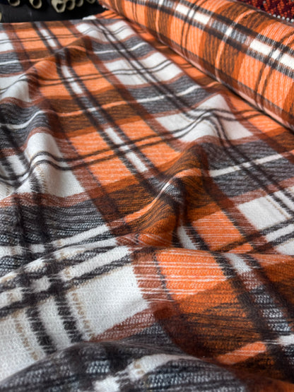LISA 060 orange/brown checkered heavy cotton