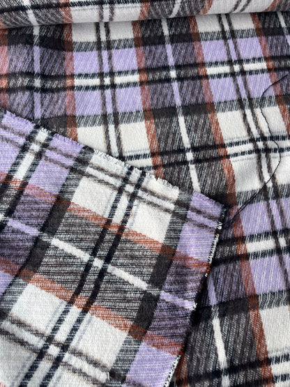 LISA 006 purple/brown/ecru checkered heavy cotton