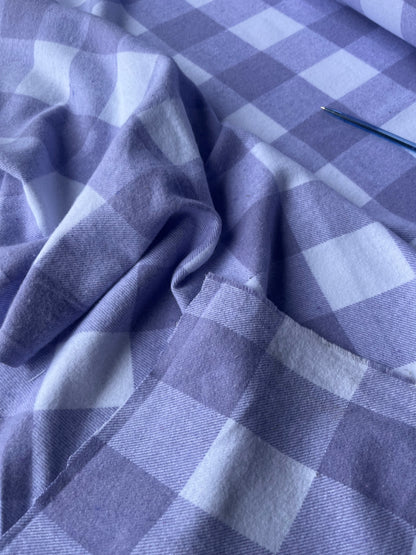 LISA 001 lilac/white checkered heavy cotton flannel