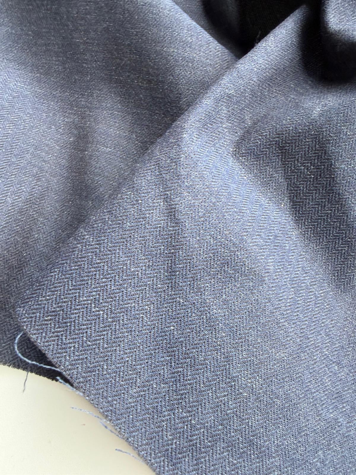 DANTE 035 cotton/linnen dark navy denim look