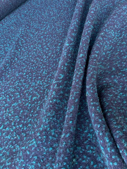 PC LISA 016 boiled wool navy with mini bouclette dark emerald