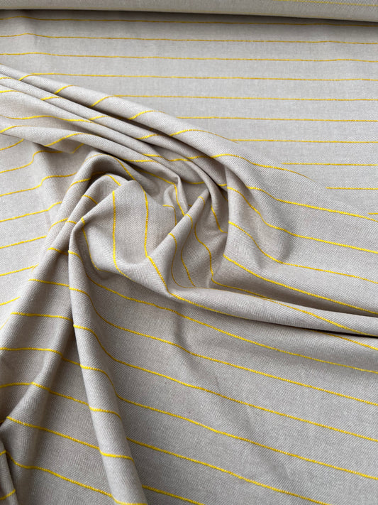 Fiona 017 coloured beige denim yellow stripes